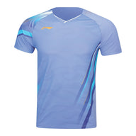 Li-Ning Badminton T-Shirt - Li-Ning Side Effect Light Blue Unisex - SportYouUp Danmark
