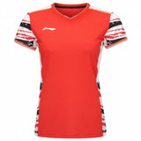 Badminton T-shirt - Li-Ning Top Play Red Women - SportYouUp Danmark