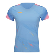 Li-Ning Badminton T-Shirt - Li-Ning Float Light Blue Women - SportYouUp Danmark